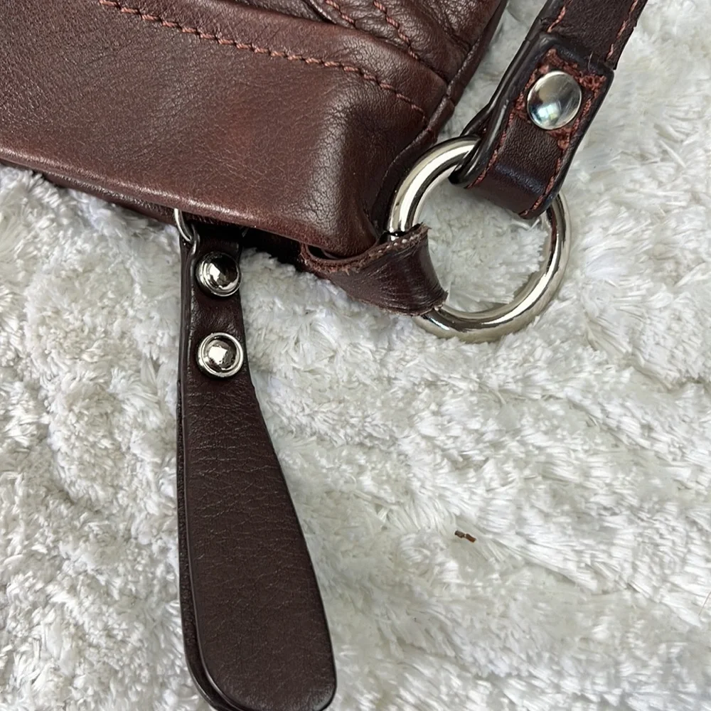 B. Makowski Braided Leather Crossbody Bag